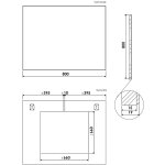 Miroir simple carr - argent - 80x80cm - verre - chants blancs