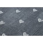 Moquette pour enfants hearts jeans, vintage c?urs - gris 350x400 cm