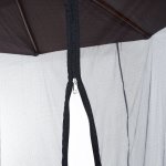 Moustiquaire cylindrique pour parasol 3 m diamtre avec fermeture clair et lestage noir