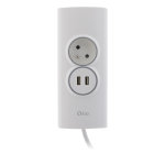 Multiprise d'angle 2p 16a + 2 usb prcble - otio