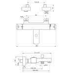 Munchen mitigeur bain - douche thermostatique chrom