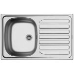 Nord inox evier cuisine a encastrer 1 cuve + 1 egouttoir - inox - 75, 5 x 48 x 15 cm