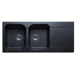 Nord inox evier cuisine a encastrer 2 bacs + 1 egouttoir + bonde et siphon 2c1egt - resine - noir Nord inox evier cuisine a encastrer 2 bacs + 1 egouttoir + bonde et siphon 2c1egt - resine - noir