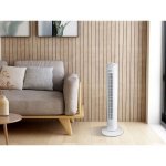 Oceanic ventilateur colonne 81 cm - 45 watts - 3 vitesses - oscillant - minuterie - blanc