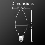 Pack de 2 ampoules led (flamme), culot e14, conso. 2, 8w (eq. 25w), 250 lumens, blanc chaud