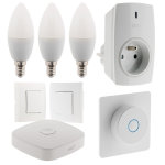 Pack de d�marrage maison connect�e (3 ampoules + 1 variateur + 1 prise + 1 va et vient sans fil + 1 box ...