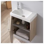 Pack lave mains complet ch�ne blanchi caledonia + robinet eau froide