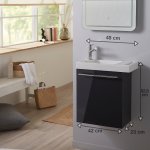 Pack lave - mains gris anthracite + lave - mains en cramique + mitigeur