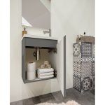Pack lave mains avec miroir porto gris - marque allibert