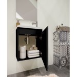 Pack lave mains avec miroir porto noir brillant - marque allibert
