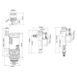 Pack mécanisme wc câble double chasse + robinet flotteur alimentation réversible Pack mécanisme wc câble double chasse + robinet flotteur alimentation réversible