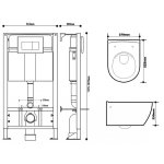 Pack wc suspendu bti universel avec cuvette sans bride ceres