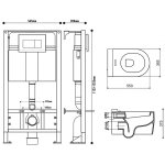 Pack wc suspendu bti universel avec cuvette suspendue avec abattant magntique - nesis