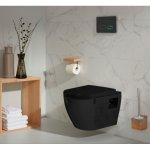 Pack wc suspendu avec cuvette noire et plaque de commande sensitive noire