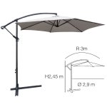 Parasol dport rond collioure - gris
