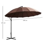 Parasol déporté rond inclinable manivelle piètement mât métal. dim. Ø 2, 96 x 2, 45h m polyester haute ... Parasol déporté rond inclinable manivelle piètement mât métal. dim. Ø 2, 96 x 2, 45h m polyester haute ...
