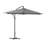 Parasol jardin dport alu  ilios  - rond -  3 m - gris