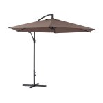 Parasol jardin dport alu  ilios  - rond -  3 m - taupe