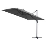 Parasol jardin dport alu  sun 3  - carr - 3 x 3 m - gris