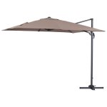 Parasol jardin dport alu  sun 3  - carr - 3 x 3 m - taupe