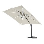 Parasol jardin d�port� led alu  sun 4 luxe  - rectangle - 3 x 4 m - ecru