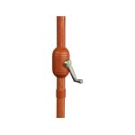 Parasol jardin droit alu finition bois  luz  - rond -  3m - gris
