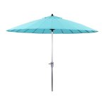 Parasol jardin droit alu  lili  - style japonais - 2. 7m - bleu
