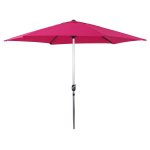 Parasol jardin droit alu  sol  - rond -  3m - rose
