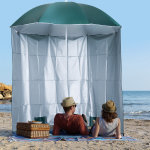 Parasol de plage Ø 2, 2 x 2, 2h cm protection upf 50 + sac transport, sardines et lestage intégrés vert ... Parasol de plage Ø 2, 2 x 2, 2h cm protection upf 50 + sac transport, sardines et lestage intégrés vert ...