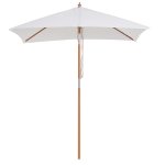 Parasol rectangulaire inclinable bois polyester haute densité 2l x 1, 5l x 2, 3h m crème Parasol rectangulaire inclinable bois polyester haute densité 2l x 1, 5l x 2, 3h m crème