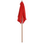 Parasol rectangulaire inclinable bois polyester haute densit 2l x 1, 5l x 2, 3h m rouge