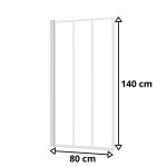 Pare baignoire 1 volet h140 x l80 cm style atelier blanc mat
