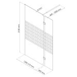 Paroi cariba - 2 volets 90x210x0, 6cm - verre tremp� s�rigraphi� finition chrom�