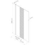 Paroi taila - paroi 90x200x0, 8cm - verre tremp� - s�rigraphie givr�e � motif