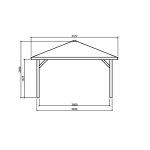 Pavillon kiosque modular s7715 4. 37x4. 37 m