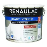 Peinture murale monocouche 10 l mat blanc extreme - renaulac