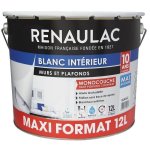 Peinture murale monocouche 12 l mat blanc extreme - lessivable - renaulac