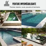 Peinture piscine bassin b�ton ciment d�coration imperm�able bleu blanc gris grise jaune sable noir vert ...