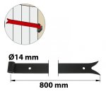 Penture acier pr�peint, h. 35 x l. 800 x p. 22 mm