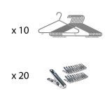 Pinces  linge et cintres extra inox 14m