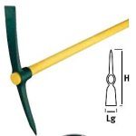 Pioche jardin et terrassier douille ronde 2kg manche bois