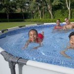 Piscine tubulaire ronde 4, 27x0, 84 m grise bestway