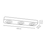 Plafonnier en bton blanc, design rectangulaire 3 spots, cool