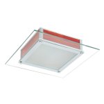 Plafonnier carre 1xrs7 orange verre