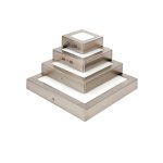 Plafonnier carre led 12w 3000k nickel