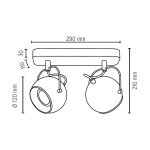 Plafonnier en ch�ne huil�, design r�tro 2 boules, ball wood