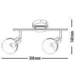 Plafonnier cuivre ginos, led int�gr�e 2xg9 28w , ip20, 230v, classe i