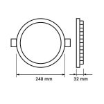 Plafonnier led rond extra - plat 24w - dimmable blanc froid  blanc chaud ref. 2585