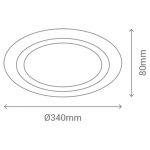 Plafonnier rond 2xe27 verre chrome