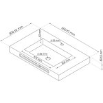 Plan vasque  suspendre liceo - 60cm - solid surface - avec trop plein et bonde